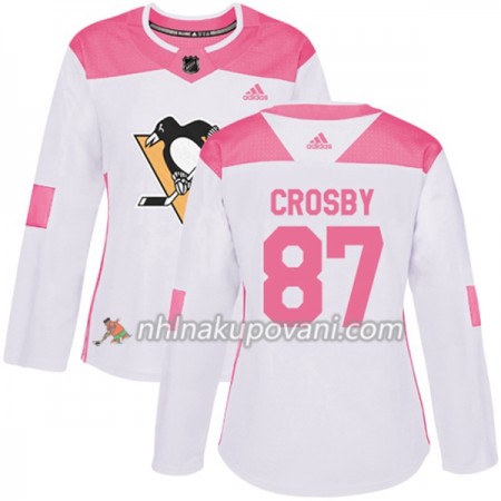 Pittsburgh Penguins Dresy Sidney Crosby 87 Bílá 2017-2018 Adidas Růžová Fashion Authentic - Dámské Pittsburgh Penguins Dresy Sidney Crosby 87 Bílá 2017-2018 Adidas Růžová Fashion Authentic - Dámské